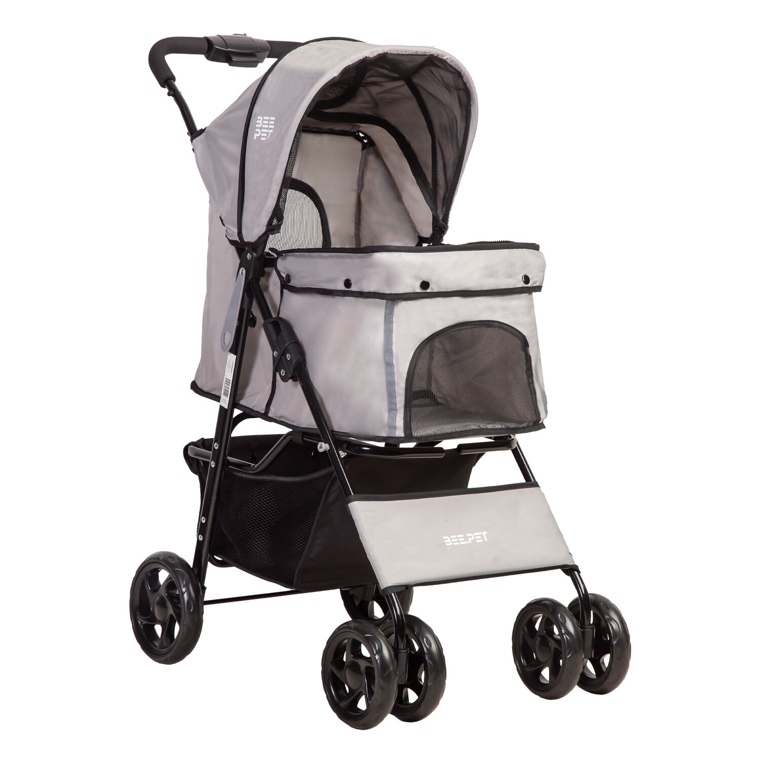 Coche Mascota Plegable Pro Perro Gato Gris Beepet Bebesit image number 0.0