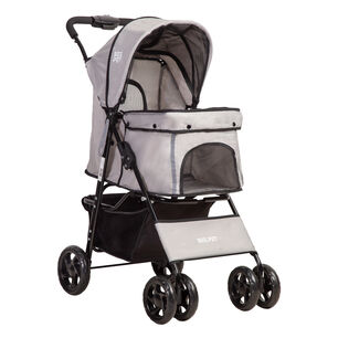 Coche Mascota Plegable Pro Perro Gato Gris Beepet Bebesit