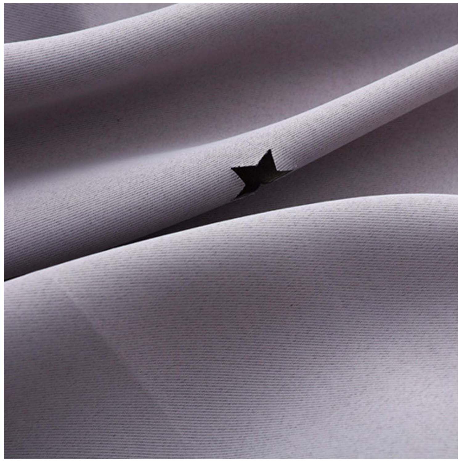 Cortinas Blackout Con Agujero Estrella Y Visillo Integrado - Gris image number 4.0
