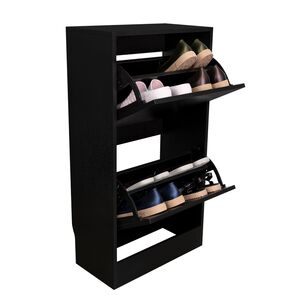 Zapatero 8 Pares 2 Niveles Negro