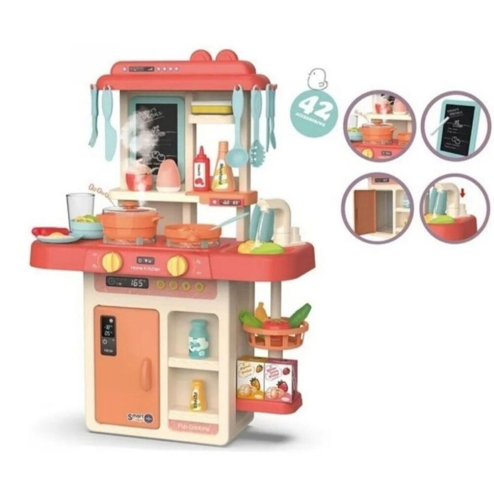 Set De Cocina Juguete Con Luz Sonido Agua Vapor Niñas 42pcs image number 1.0