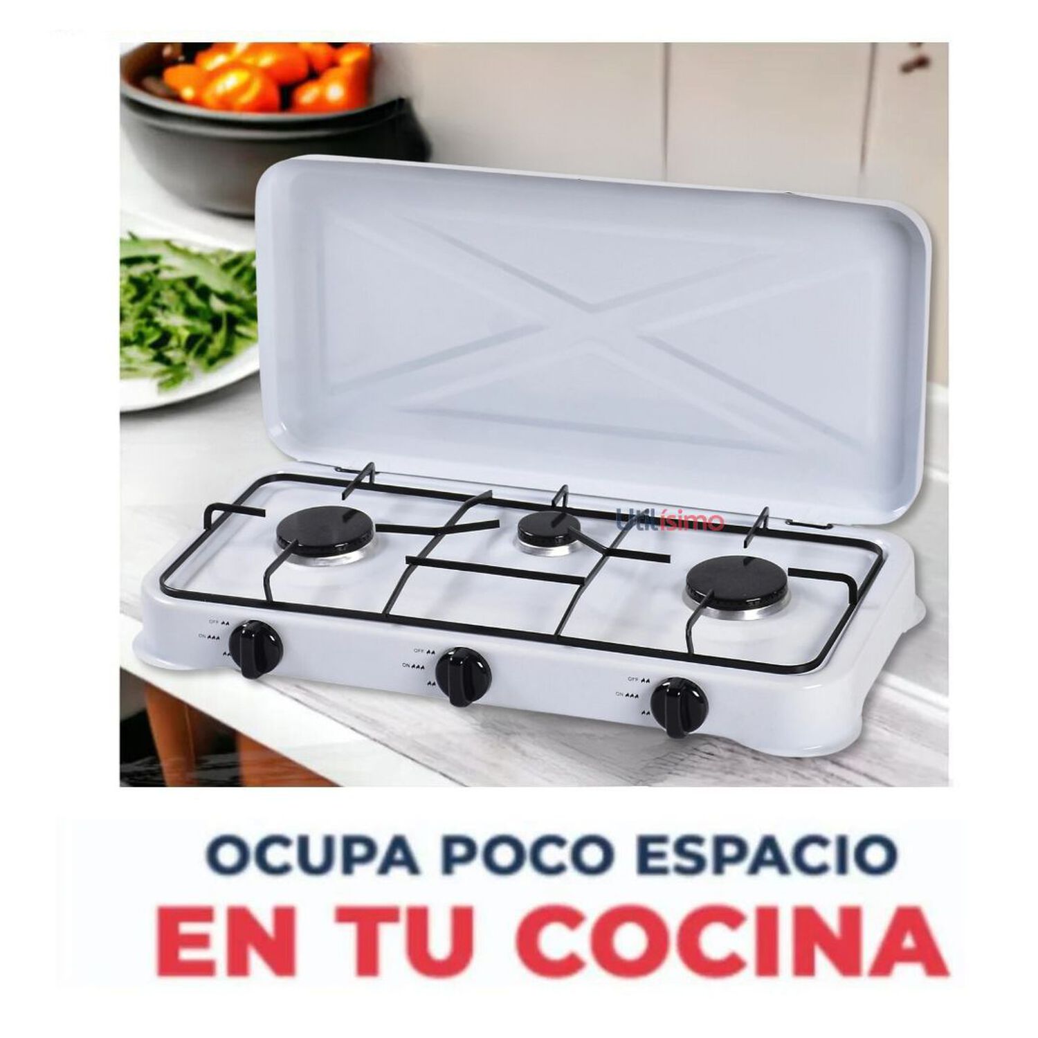 Cocina Encimera A Gas Licuado 3 Platos Blanca image number 3.0