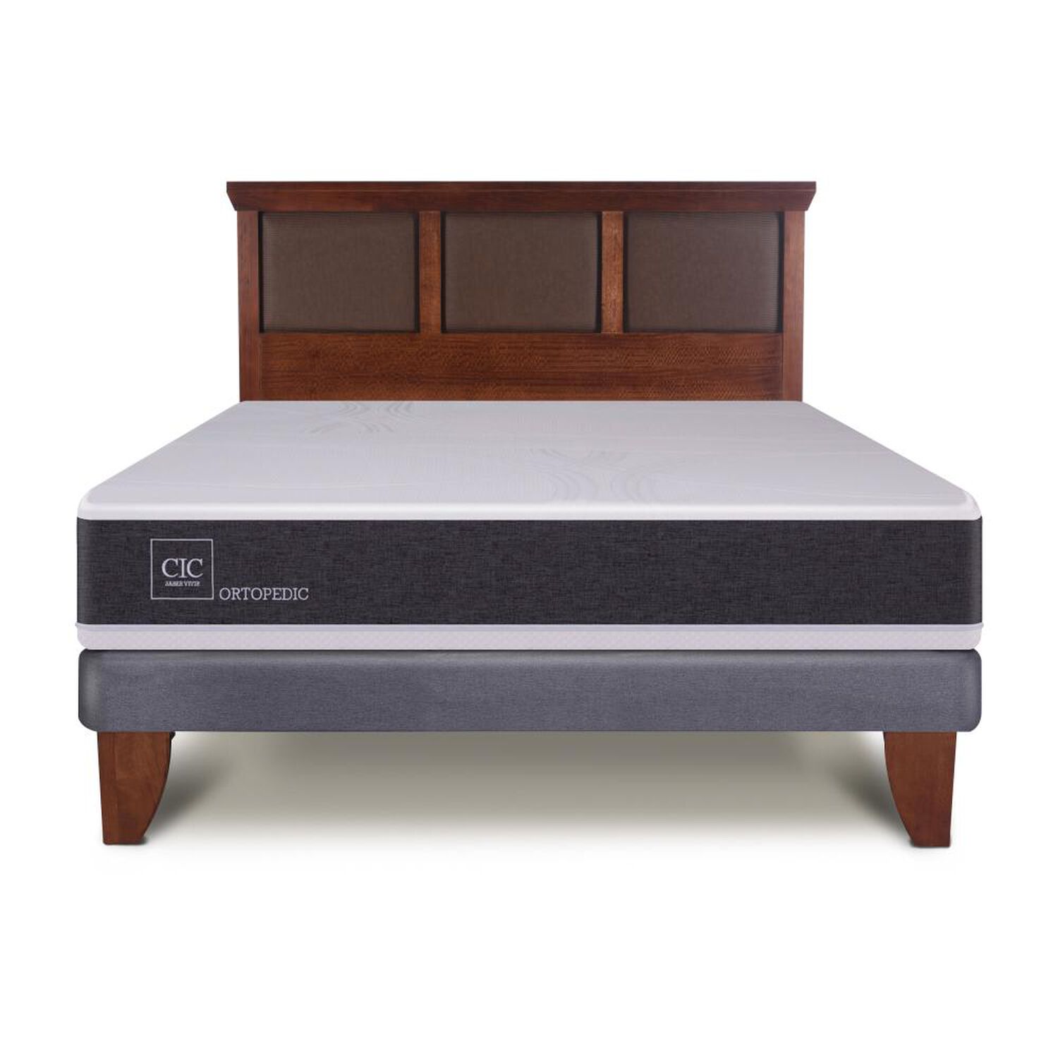 Cama Europea Cic New Ortopedic / 2 Plazas / Base Normal + Respaldo image number 0.0