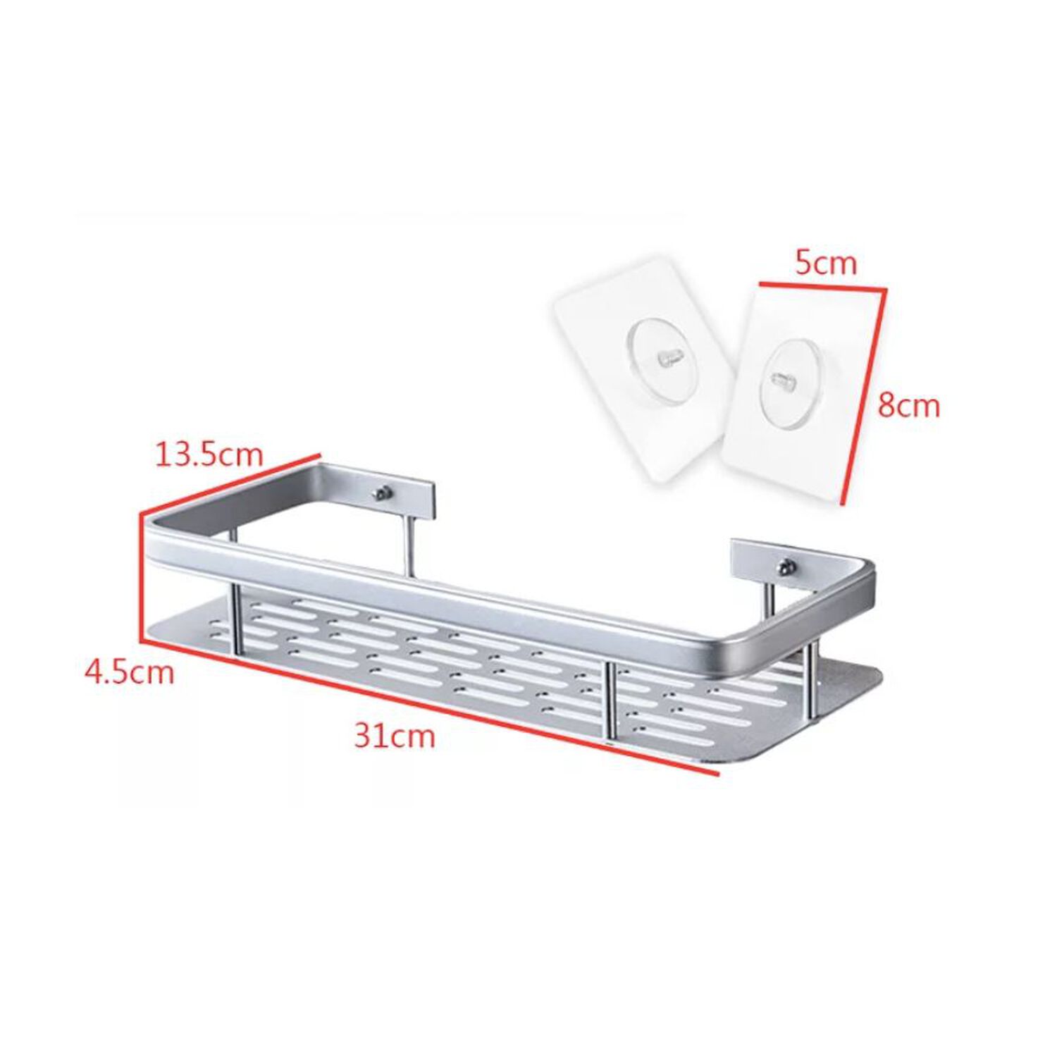 Estante Organizador Adhesivo De Aluminio Ba&ntilde;o image number 1.0