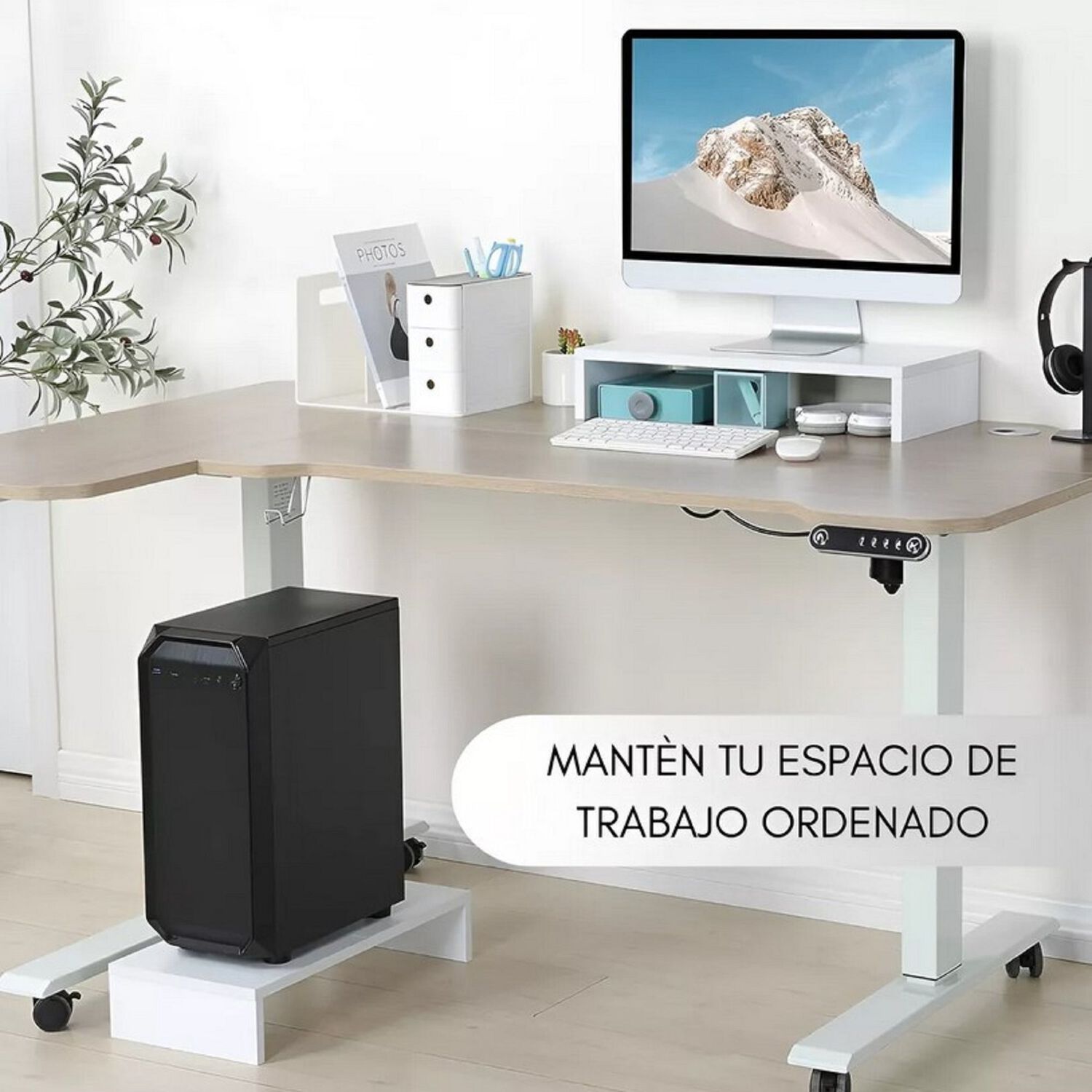 Elevador De Monitor Armable De Madera Para Escritorio image number 1.0