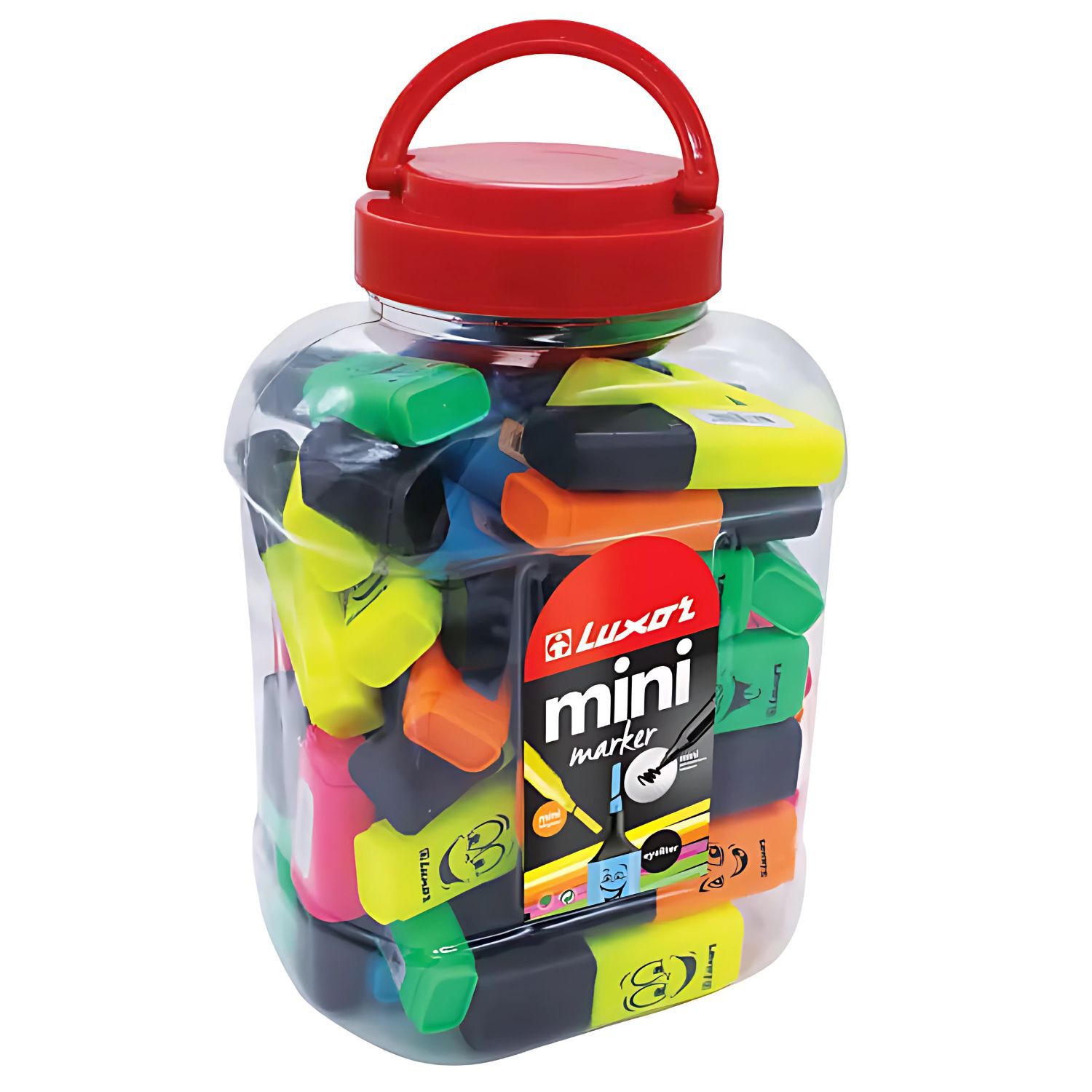 Balde 50 Destacadores Mini Textmarker Luxor Colores - Ps image number 0.0