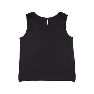 Polera Lisa Sin Mangas Con Aplicación Lace En Hombros Cuello V Mujer Geeps