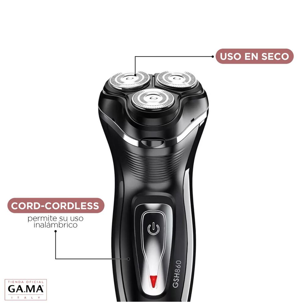 Maquina Afeitadora Circular Recargable Negro Gsh860 Gama image number 2.0