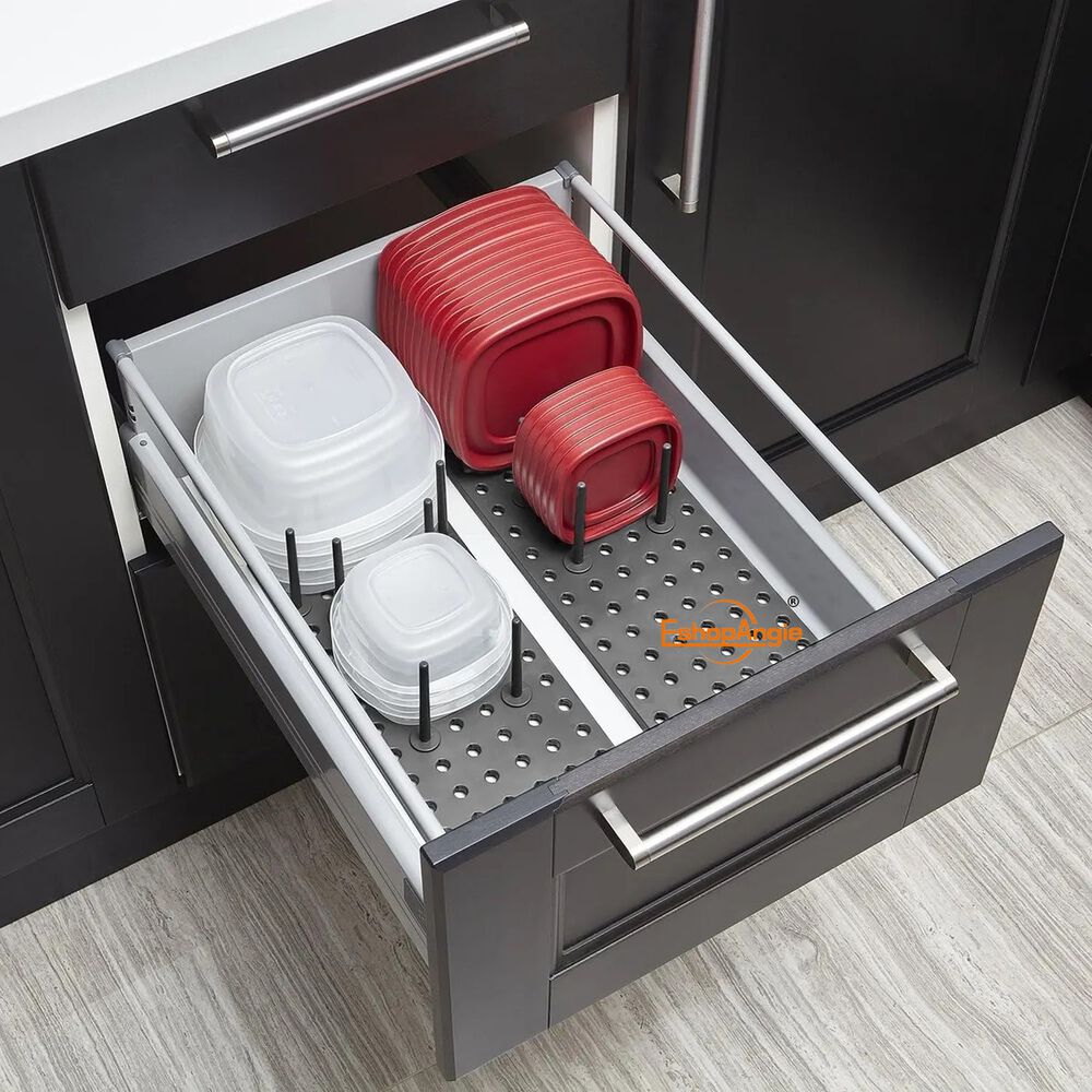 Estante Ajustable Drenaje Cocina Cajón Gris Oscuro 2 Piezas image number 4.0