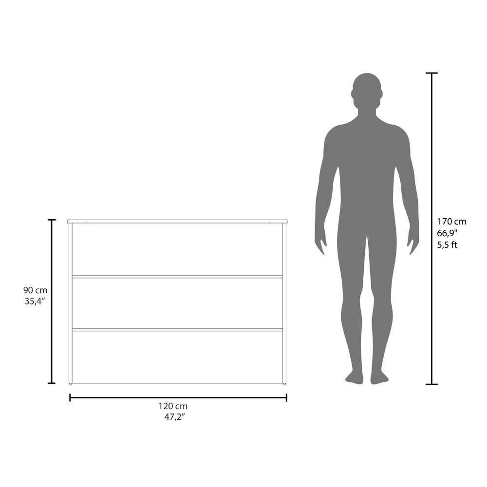Isla Cocina 120x60x90 Cm Fm-003n Negro image number 6.0