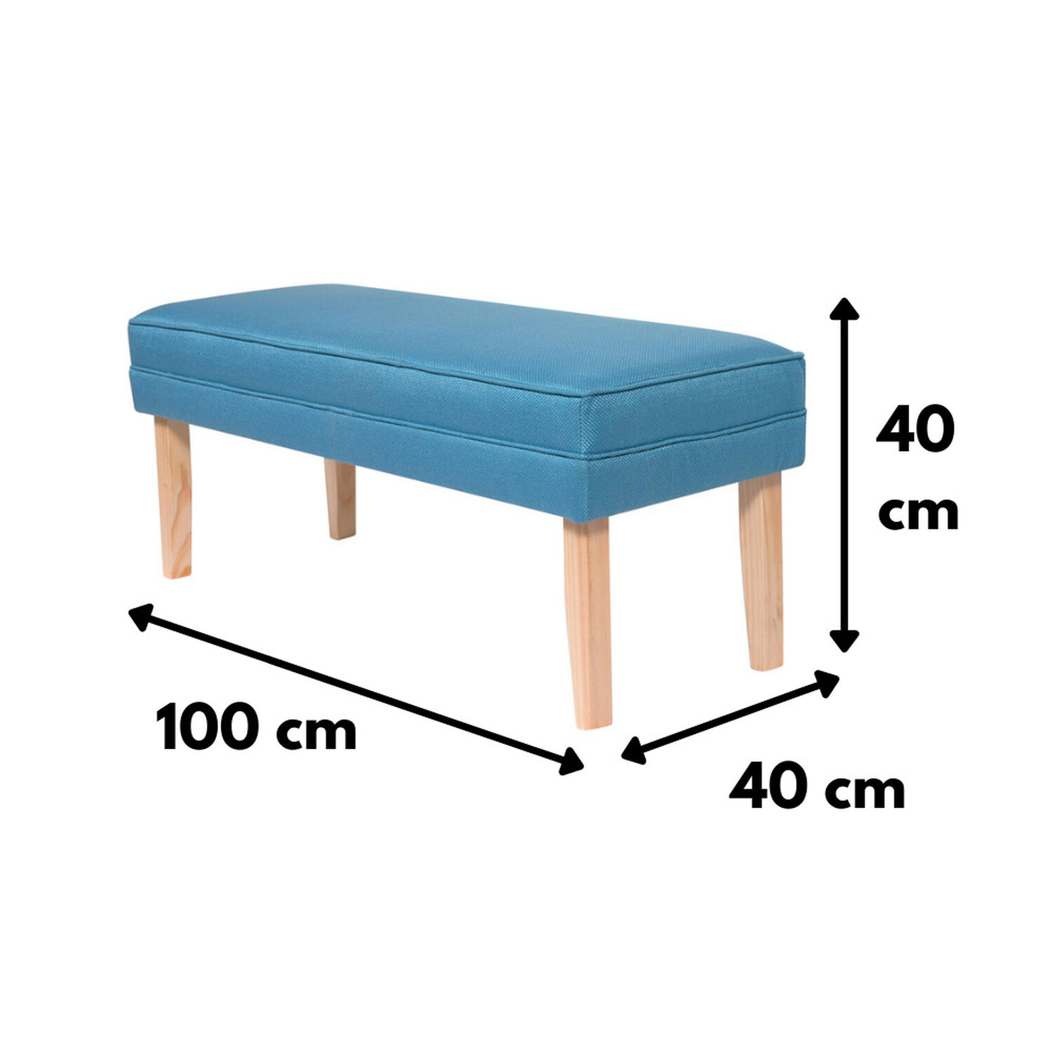 Banqueta Style Turquesa Omega 100x40x40 Cm M&aacute;xima Design image number 3.0