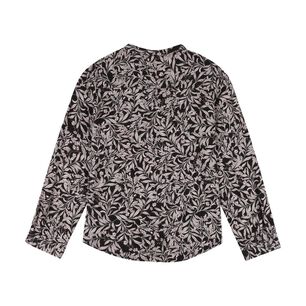 Blusa Full Print Manga Larga Roll Up Cuello V Mujer Geeps