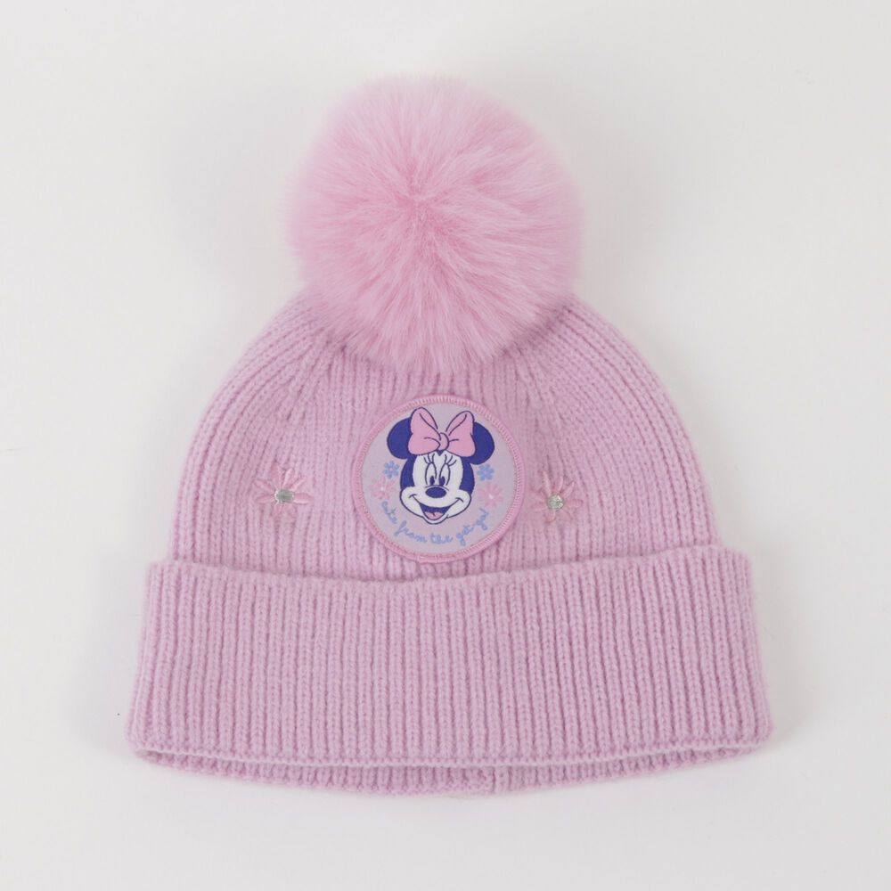 Gorro Con Pomp&oacute;n Ni&ntilde;a Minnie Rosado Disney image number 0.0