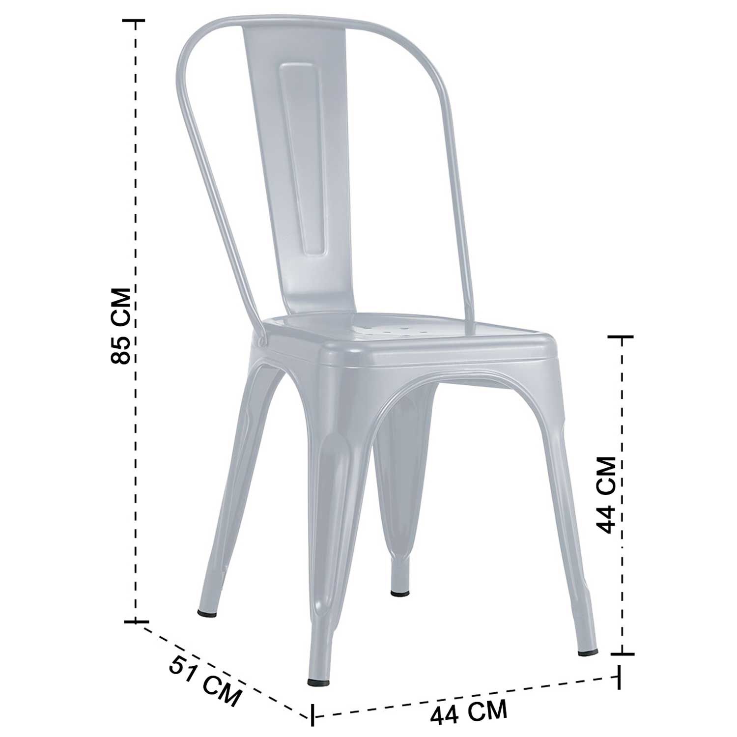 Silla De Bar Metal Tolix Gris image number 2.0