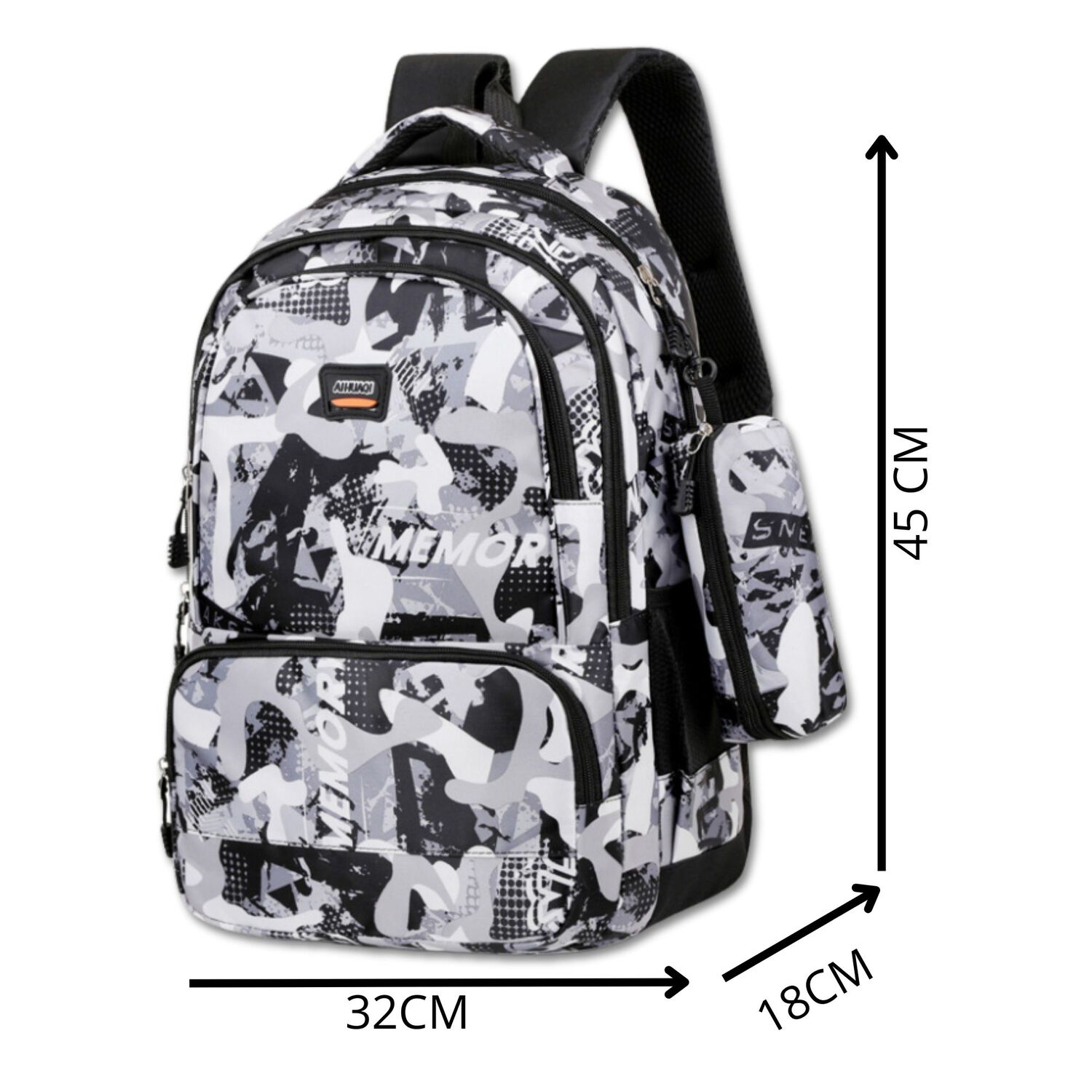 Mochila Escolar Juvenil Y Universitario 45cm Diseño Camuflaje Gray Unisex image number 1.0