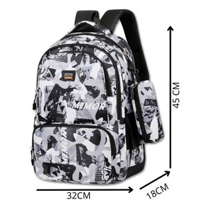 Mochila Escolar Juvenil Y Universitario 45cm Diseño Camuflaje Gray Unisex