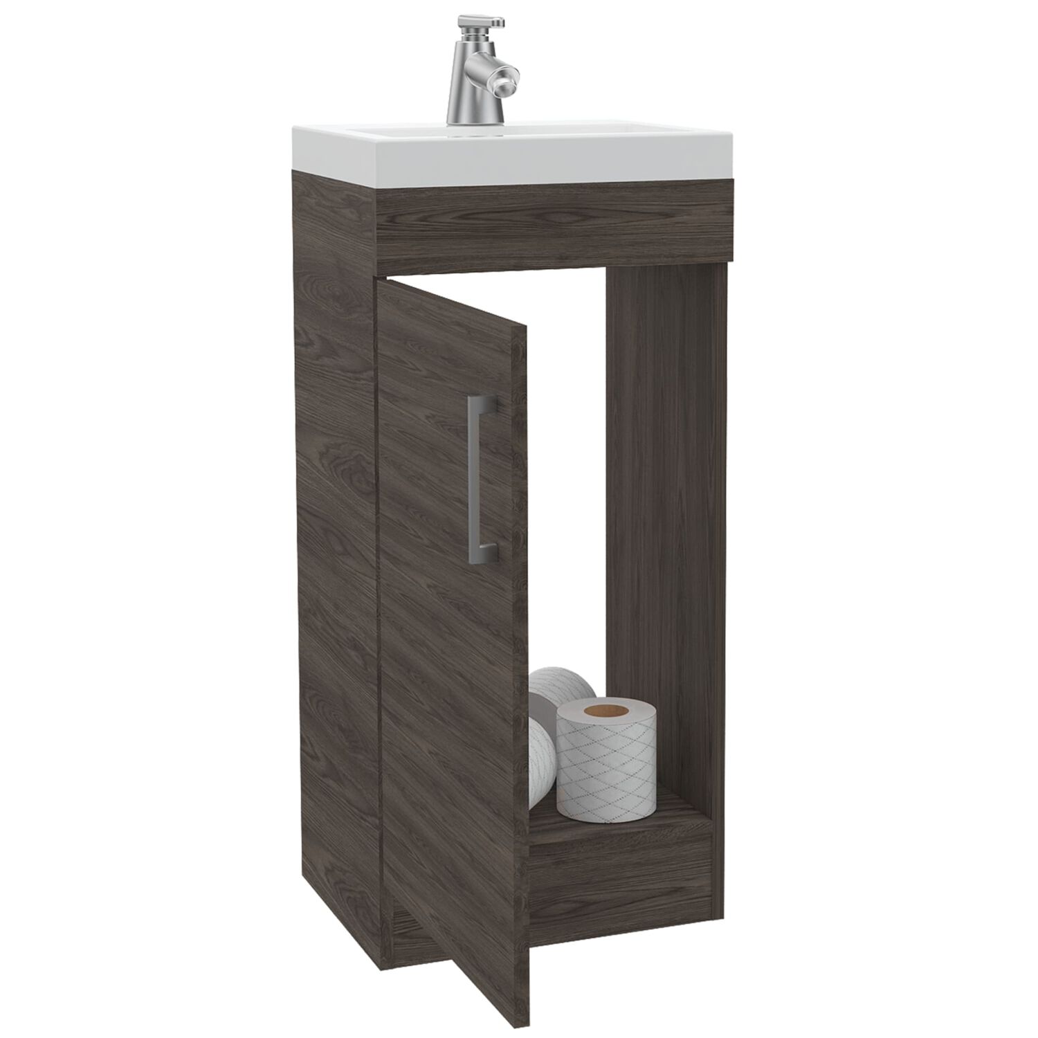 Mueble Vanitorio Piso 1 Puerta Fm-005o Caf&eacute; Oscuro image number 1.0