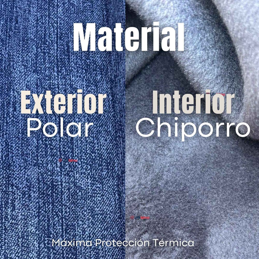Calza Pantal&oacute;n Polar Con Chiporro Palazzo Mujer Elasticada T&eacute;rmica Azul Jeans image number 5.0