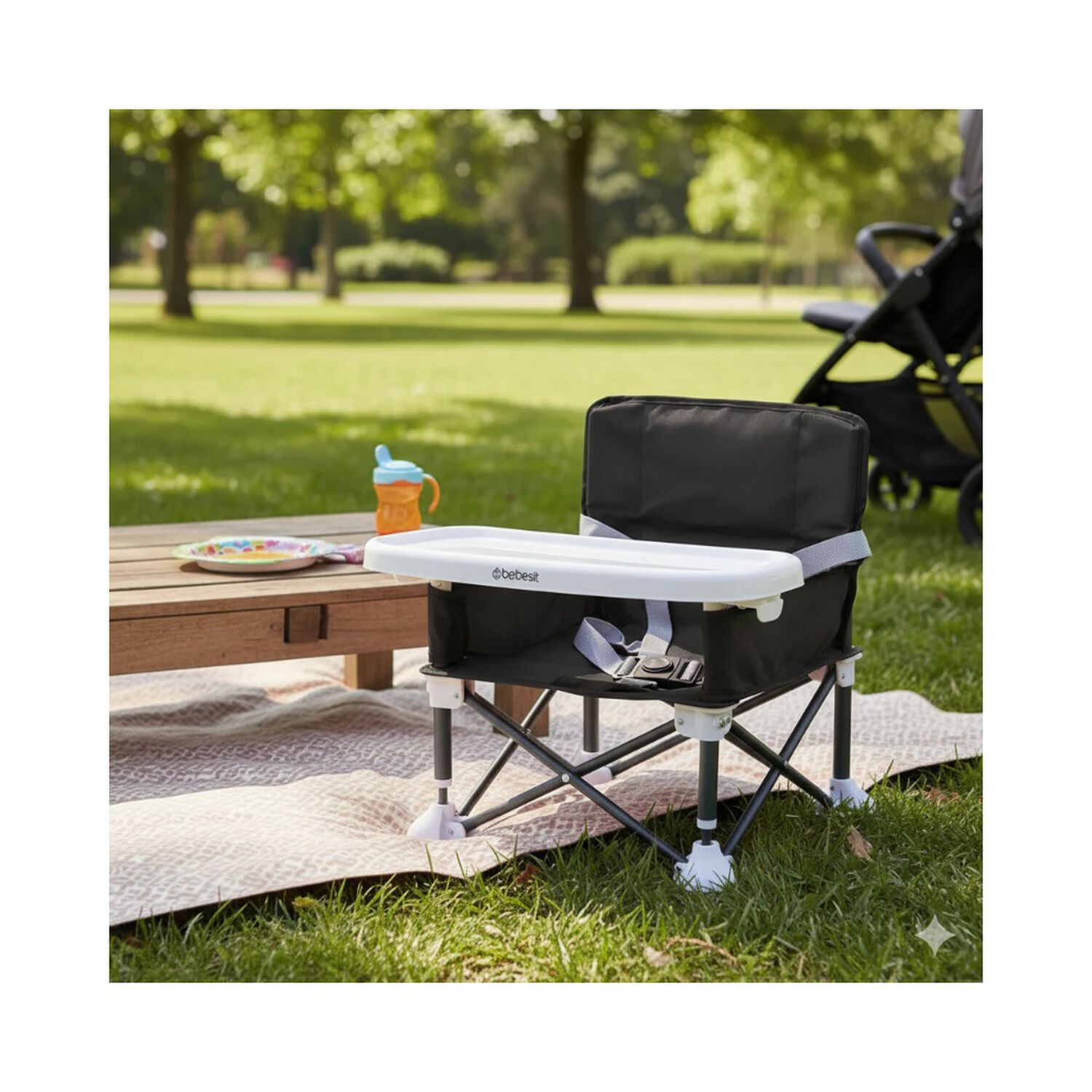 Silla De Comer Plegable Camping Xt01 Negro image number 1.0