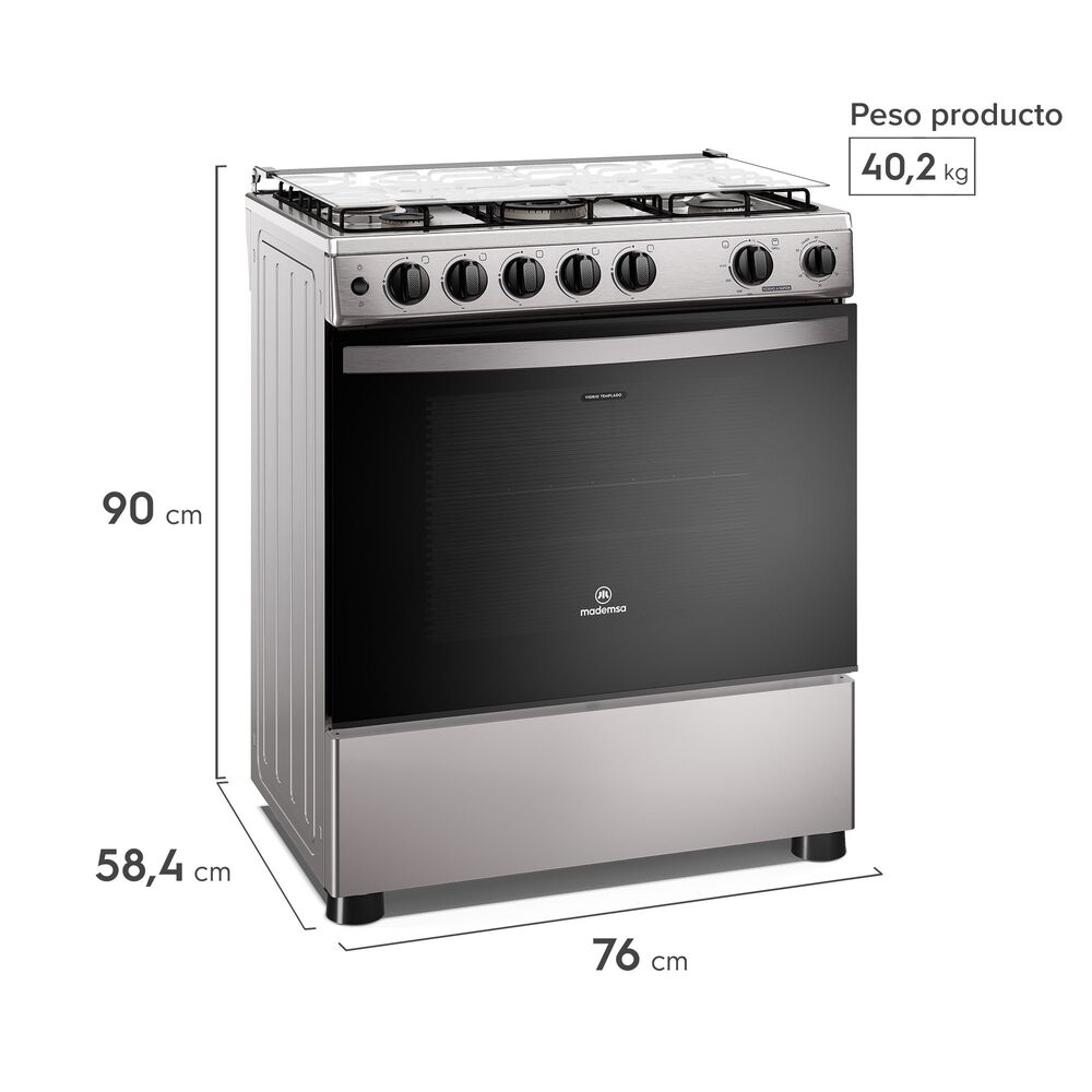 Cocina A Gas 5 Platos Horno Vapor Y Triple Llama Fm5ssc Inox image number 3.0