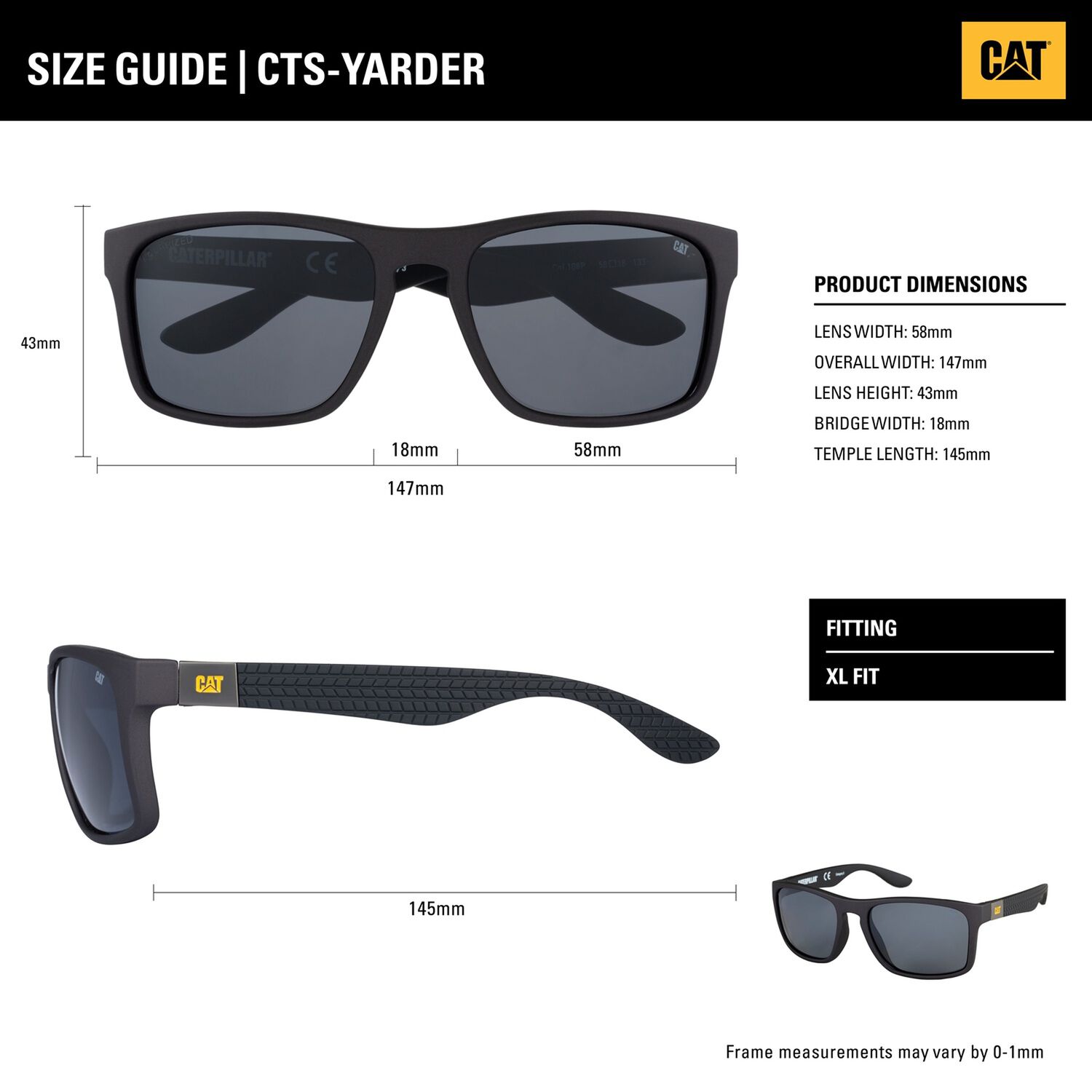 Lentes De Sol Polarizados Cat Cts-yarder-104p Negro image number 2.0