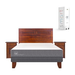 Cama Europea Cic Smart / 2 Plazas / Base Normal + Set De Maderas