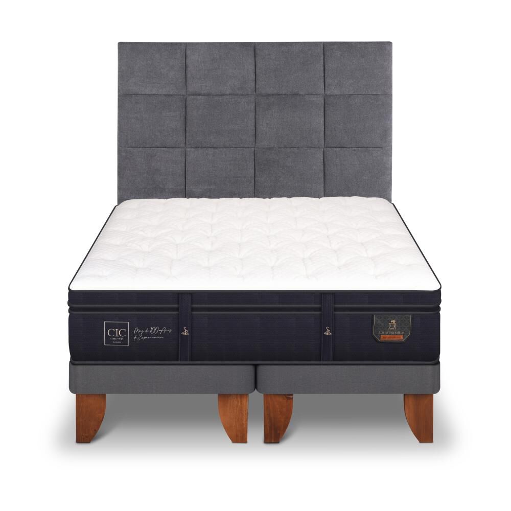 Cama Europea Cic Super Premium / 2 Plazas / Base Dividida + Respaldo image number 0.0