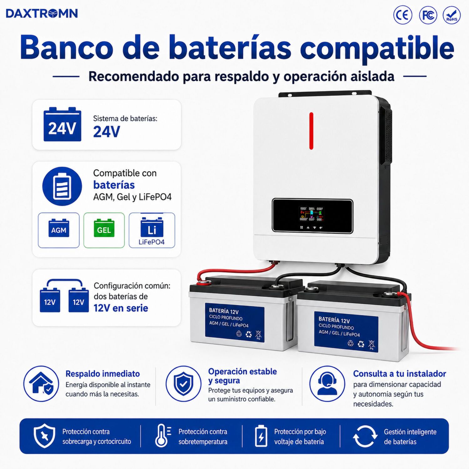 Inversor Solar Con Wifi H&iacute;brido De 4200w Y Potencia M&aacute;xima 8400w image number 6.0