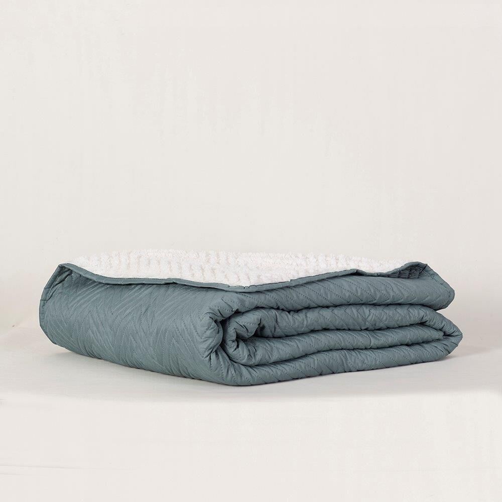 Quilt Sherpa Liso 1.5 Plazas Verde image number 2.0