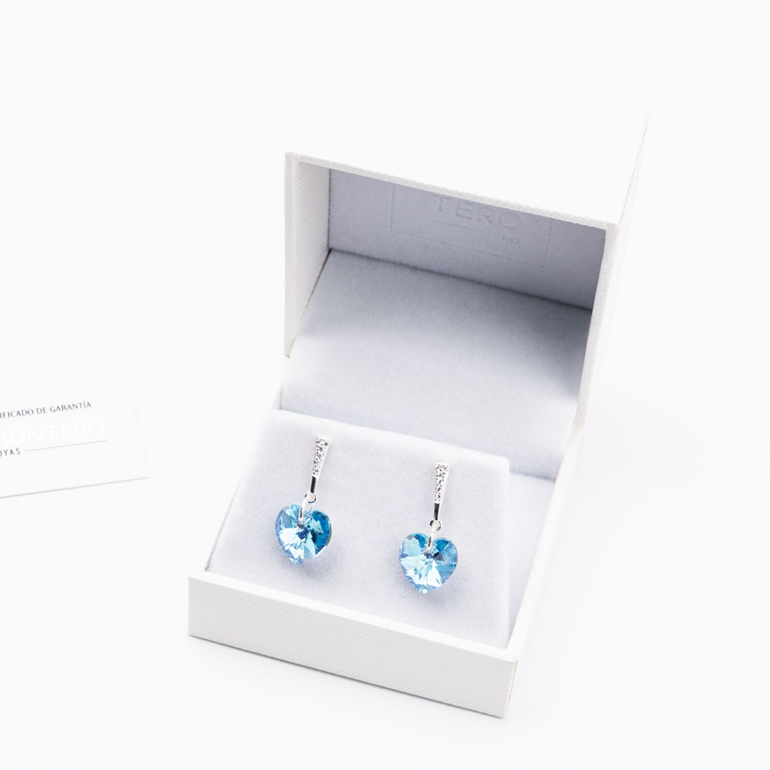 Aros Romance Cristales Genuinos Aquamarine image number 2.0