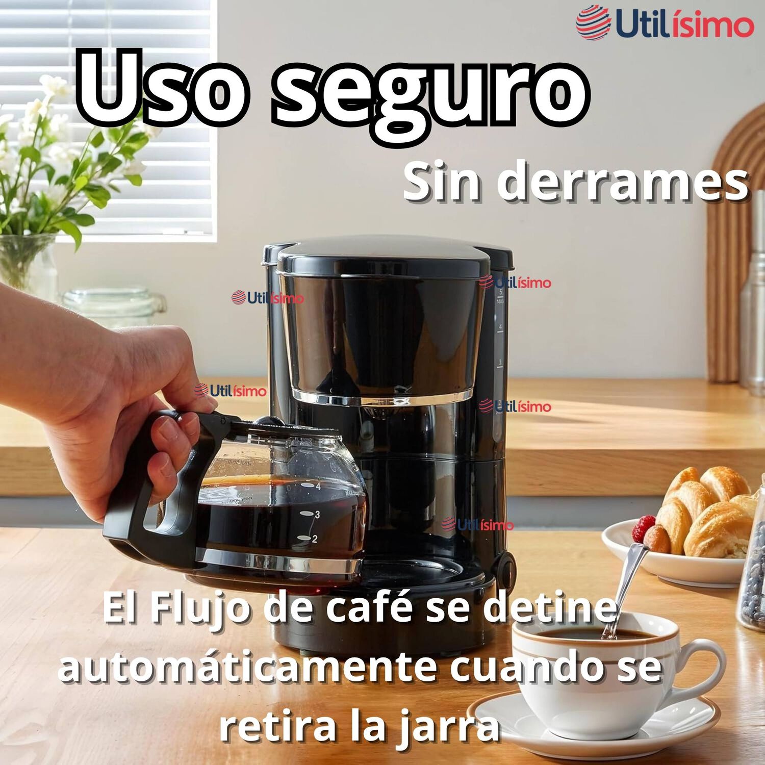 Cafetera El&eacute;ctrica 6 Tazas 600w De Potencia Con Filtro Reutilizable image number 3.0
