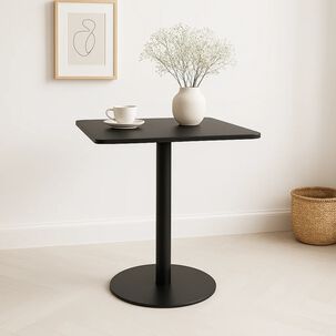 Mesa Restaurant 70x70 Tubo Metal Cubierta Mdf