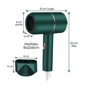 Secador De Pelo Mini Plegable Port&aacute;til Viaje Verde