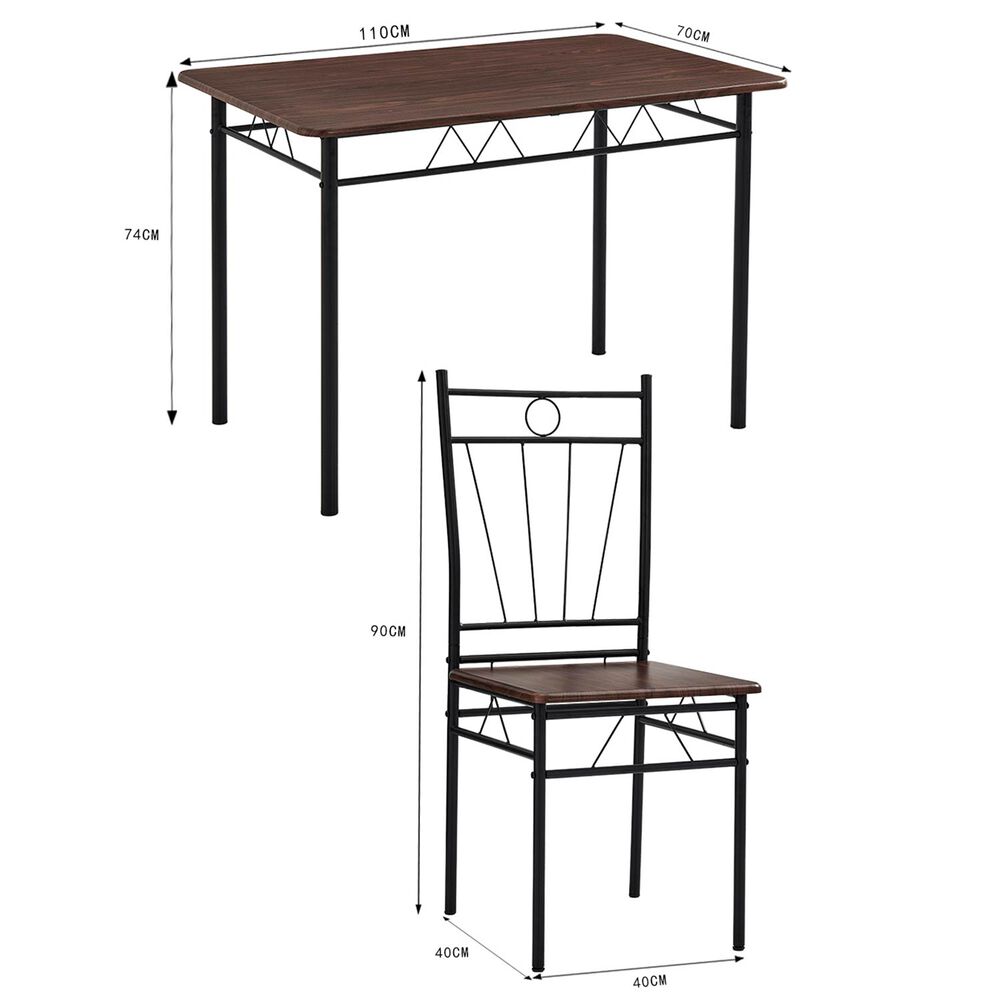 Juego De Comedor 4p Verona Negro 74x70x110 Cm image number 2.0