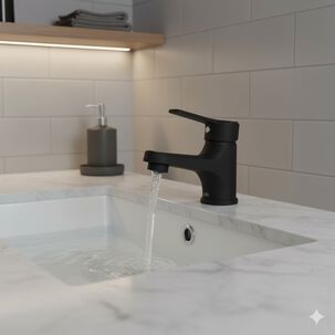 Monocomando Lavamanos Pmb Modelo Dallas Negro Mate Para Ba&ntilde;o