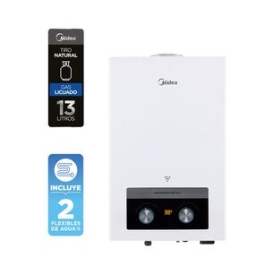 Calefont Midea MGWH13-26MDNCLW-GL  / Tiro Natural / Gas Licuado  / 13 Litros