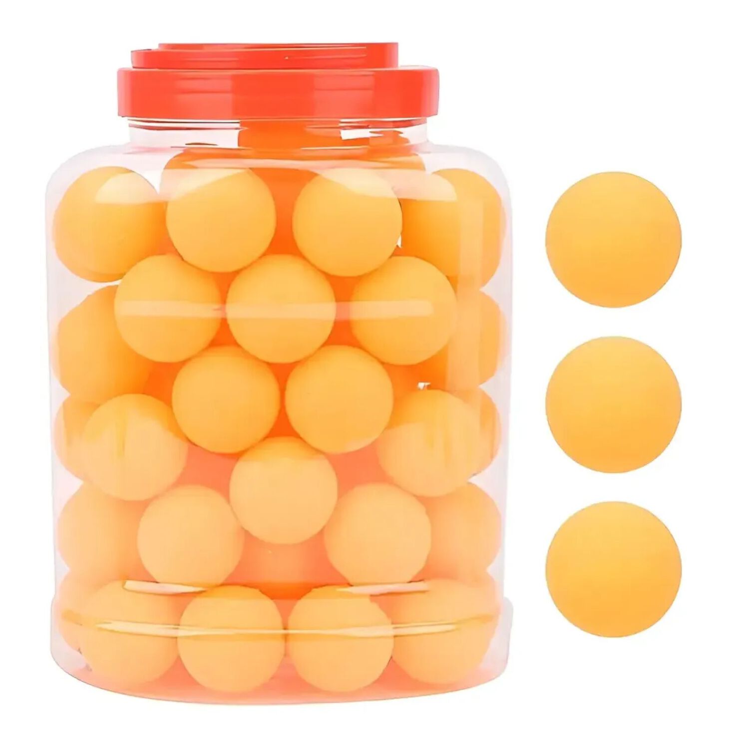 Pelotas De Ping Pong Set 60und En Tarro Naranja image number 0.0