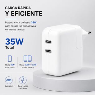 Adaptador Usb-c Doble Puerto 35w Compatible Iphone Ipad