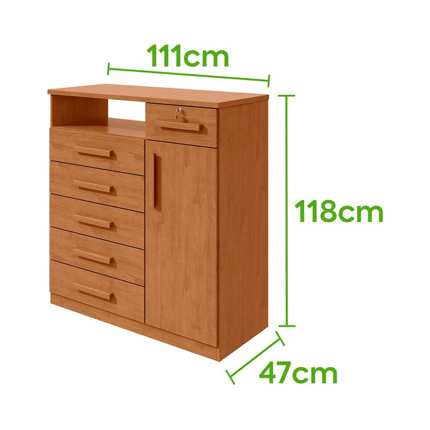 Comoda Di Poretti Design Comoda Da Vince / 1 Puerta / 6 Cajones image number 2.0