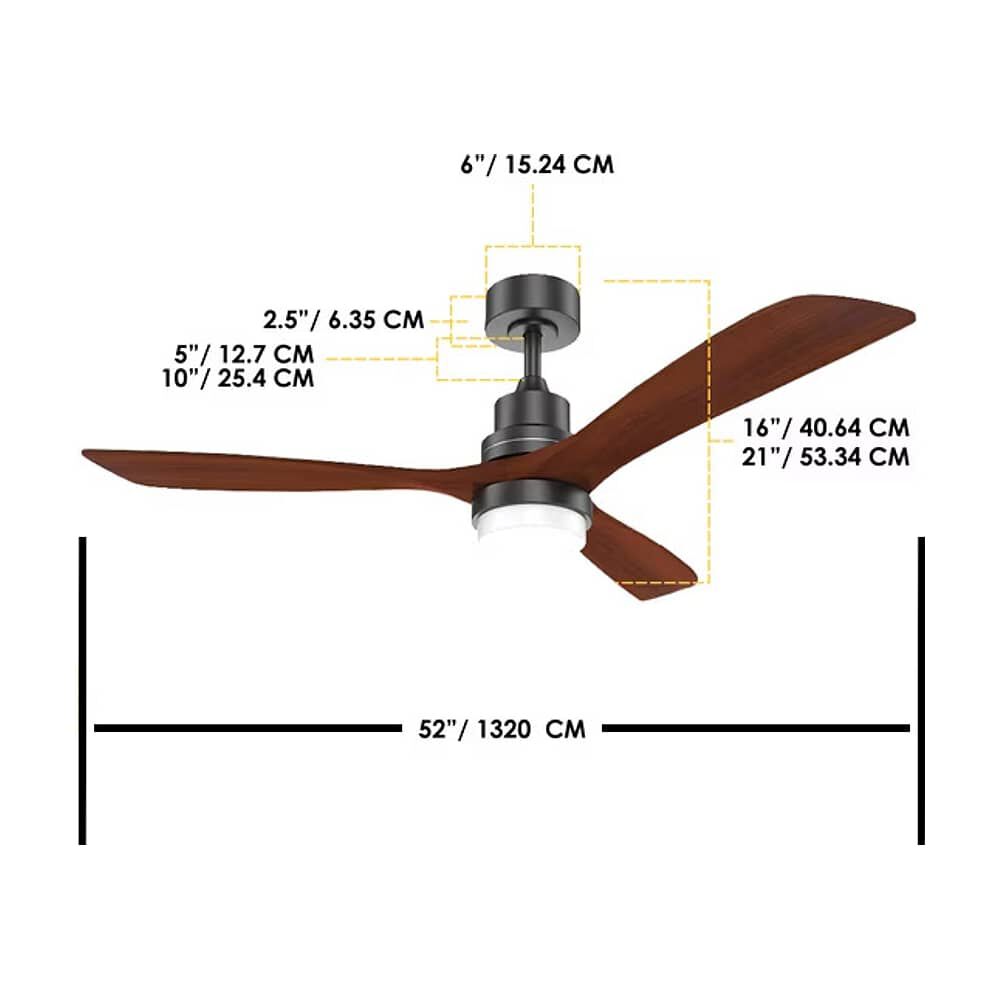 Ventilador De Techo 3 Aspas Madera Y Luz Led image number 1.0