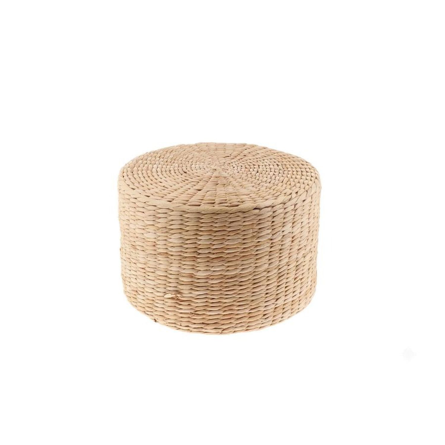 Pouf Puff Redondo Tejido Natural Trenzado Reposapi&eacute;s 30cm image number 0.0