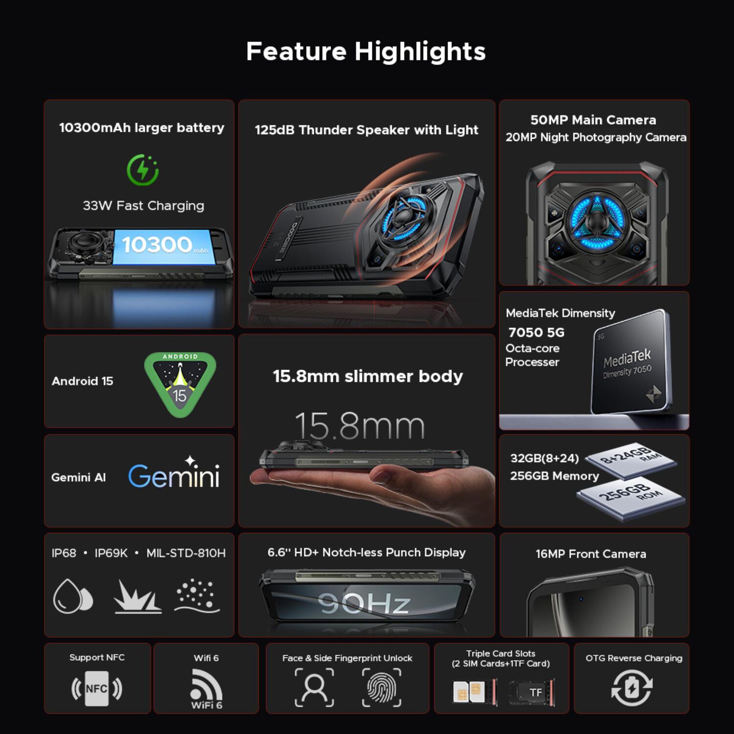 Doogee Blade 20 Play: Rugged 5g, Android 15, 50mp, 10.300mah image number 2.0