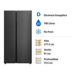 Refrigerador Side By Side Midea MDRS925FGEDX / No Frost / 700 Litros / D