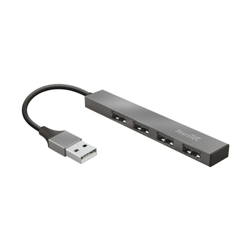 Hub Usb Trust Halyx 4 Puertos Usb 2.0 Flat Aluminium High Speed image number 1.0
