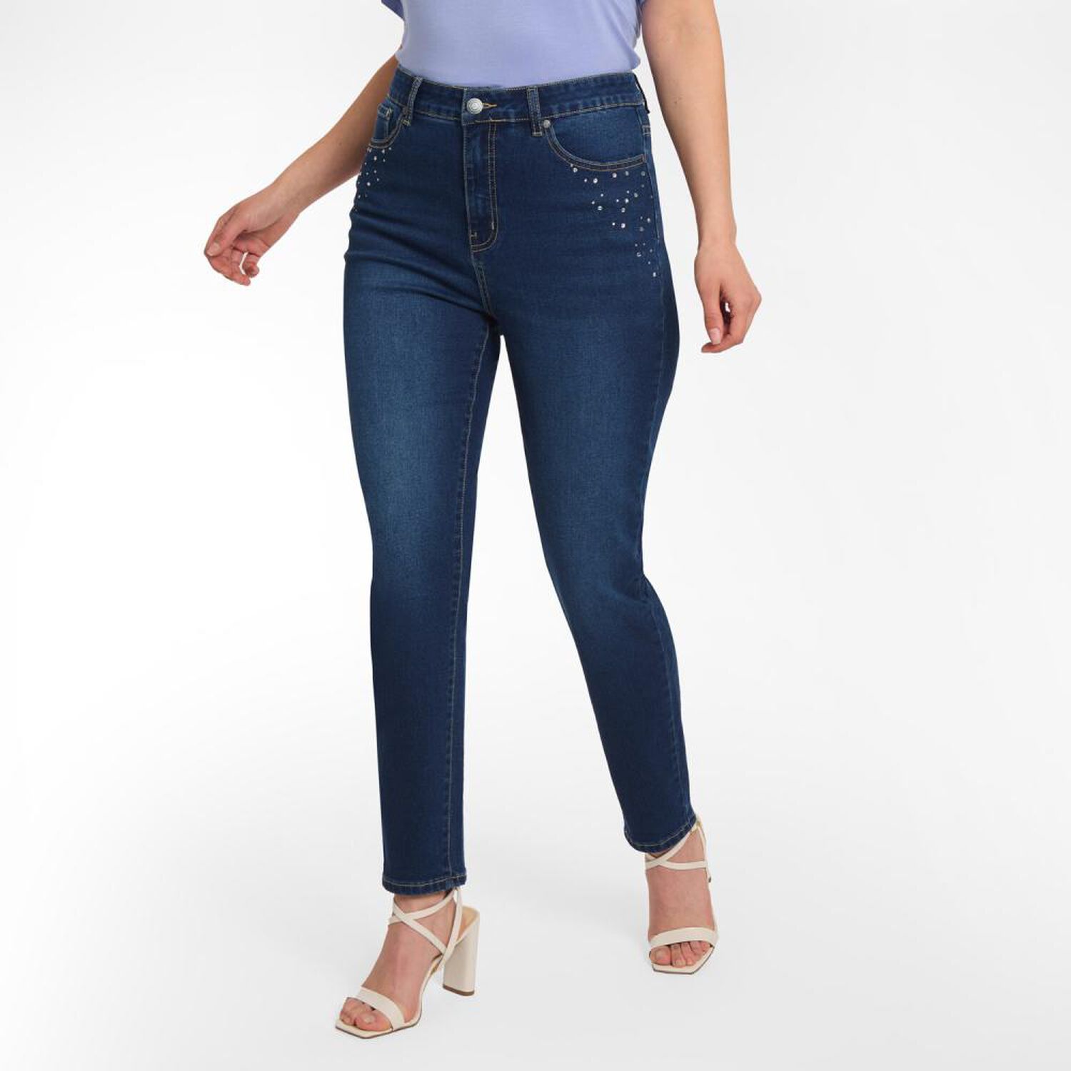 Jeans Tiro Alto Recto Mujer Sexy Large image number 2.0
