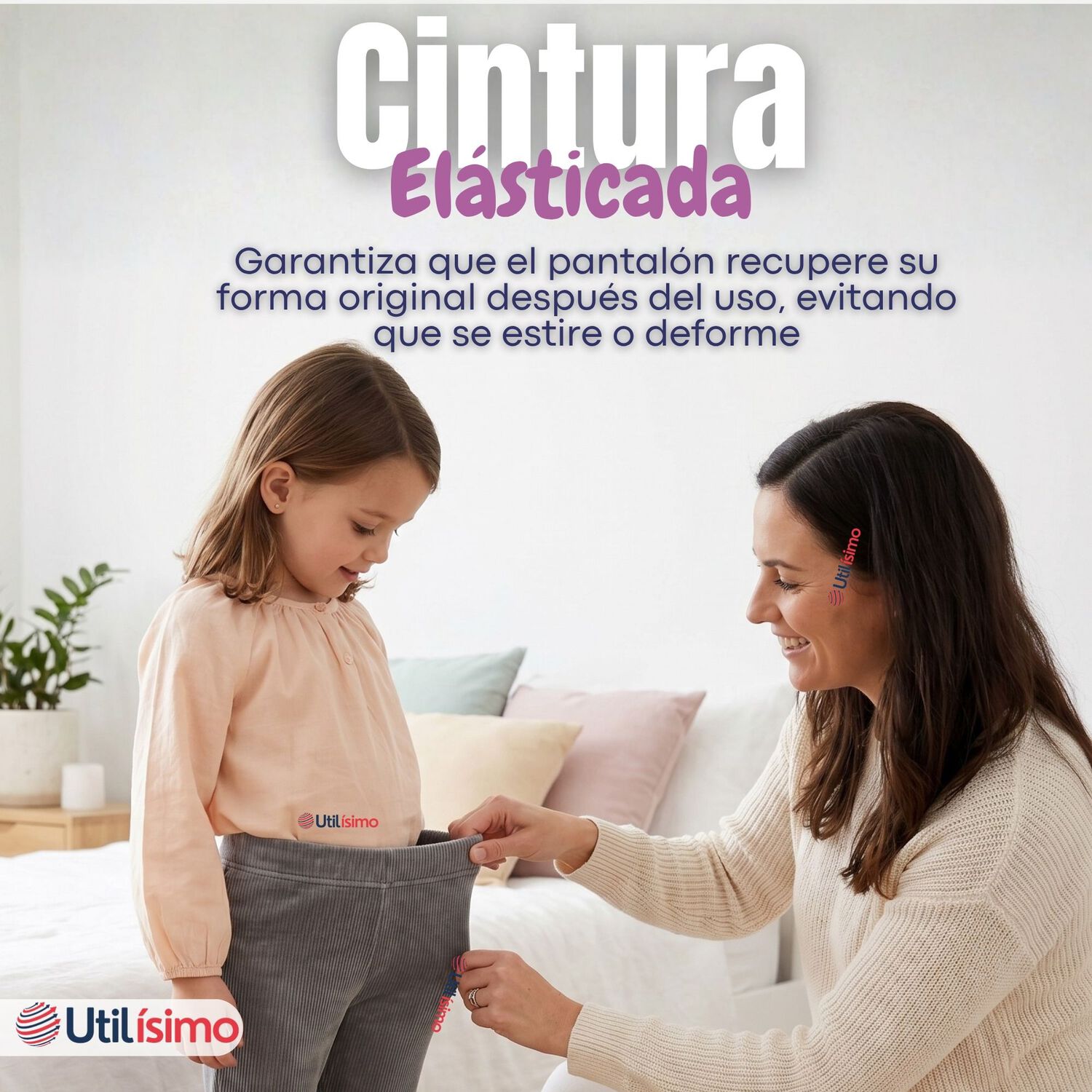Calza Pantal&oacute;n Palazzo Ni&ntilde;a Polar Con Chiporro Elasticada T&eacute;rmica Gris Melange image number 8.0
