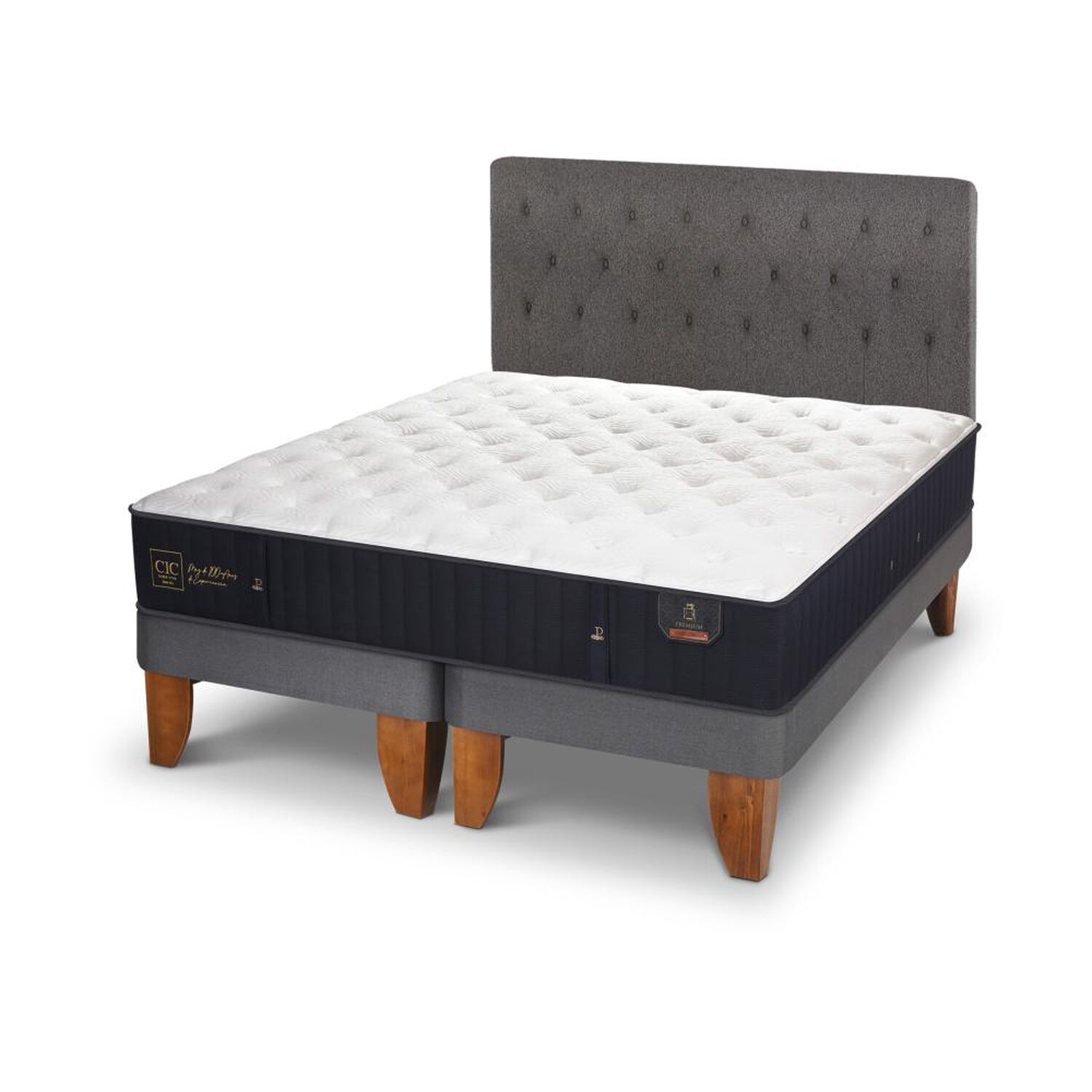 Cama Europea Cic Premium / King / Base Dividida + Respaldo image number 1.0