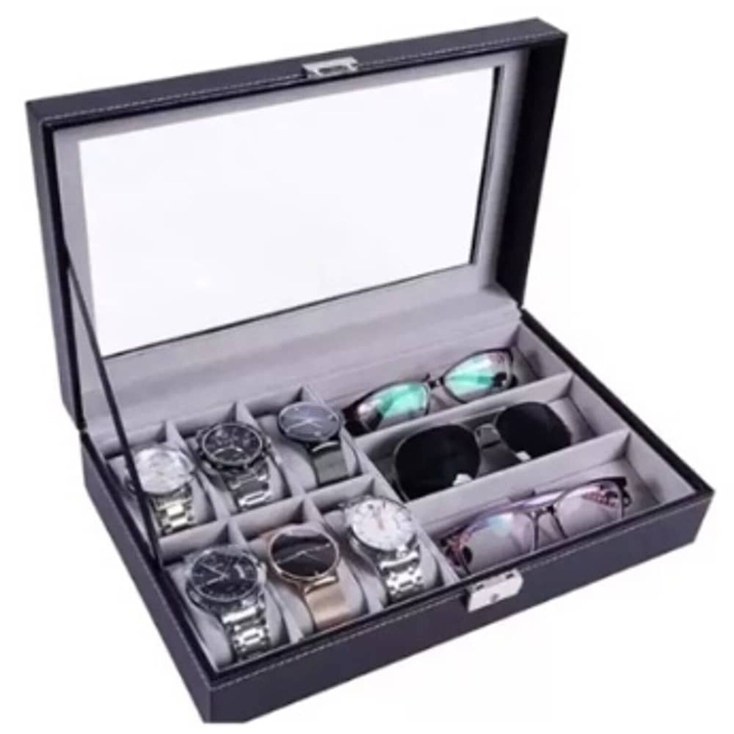 Organizador Estuche Caja 6 Relojes 3 Lentes Exhibidor image number 0.0