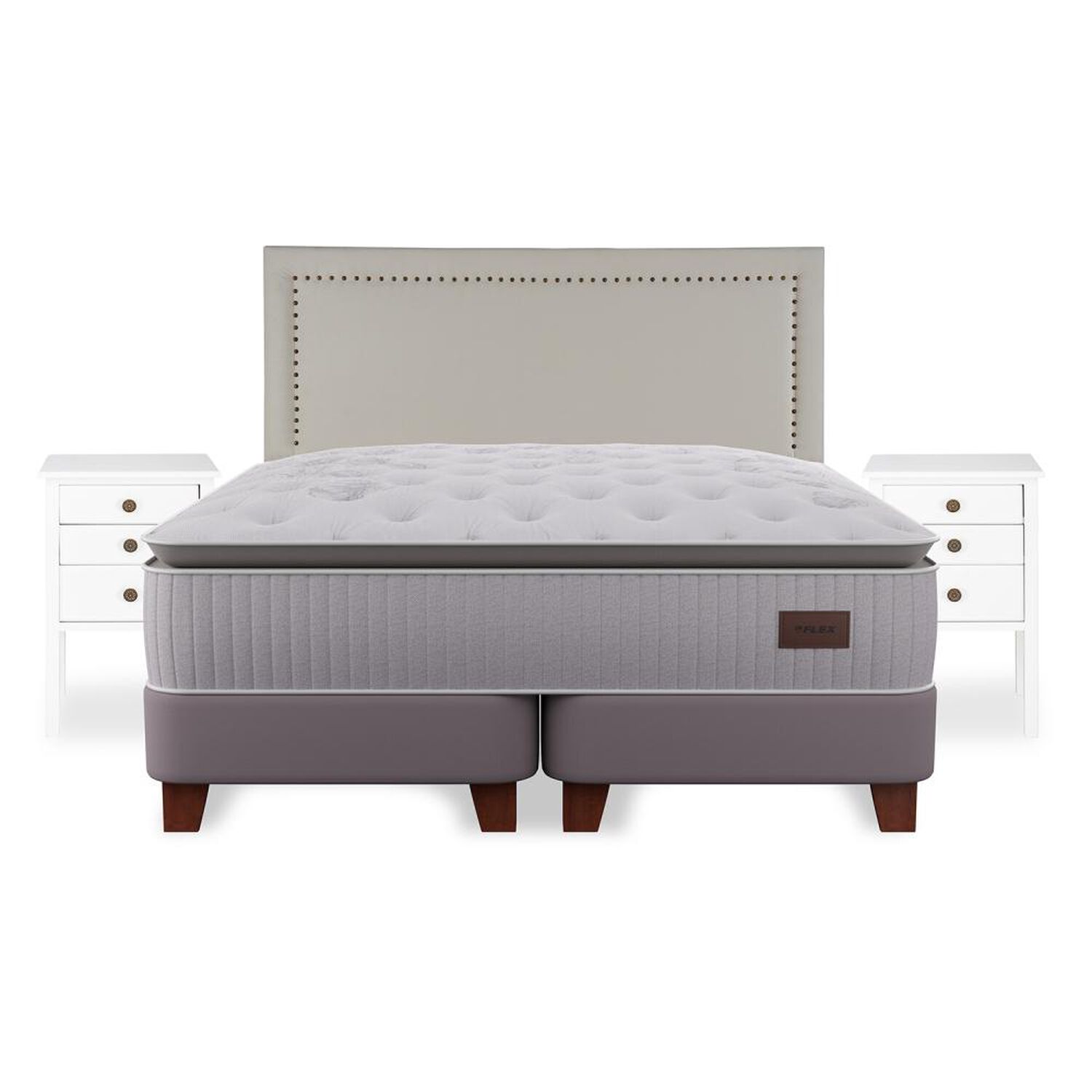 Cama Europea Flex Heritage / King / Base Dividida + Set De Maderas image number 1.0