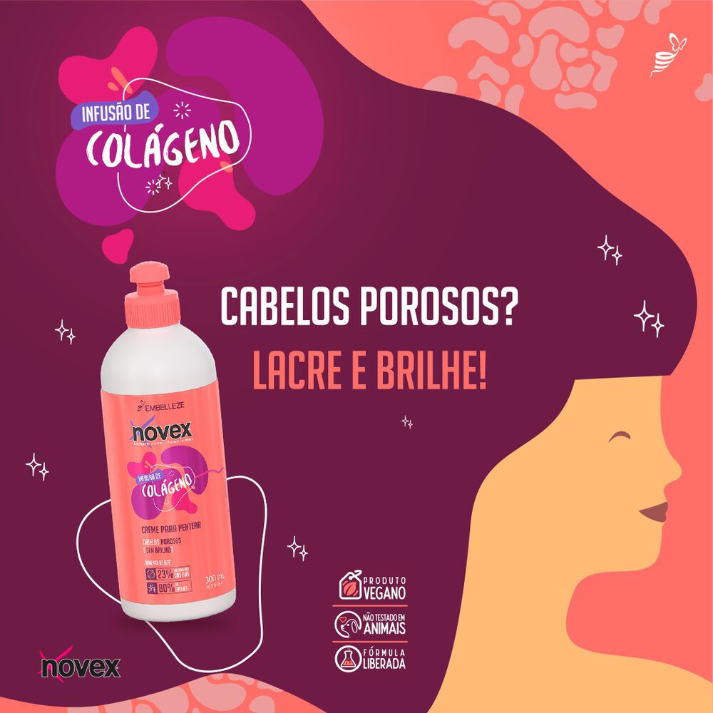 Crema Para Peinar Infusao De Colageno Novex 300ml image number 2.0